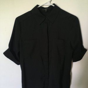 Black button-up, short-sleeved Express shirt